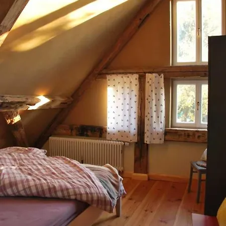 Historisches Reetdachhaus Mit Bauwagen Und Grossem Obstgarten * Ueckermünde