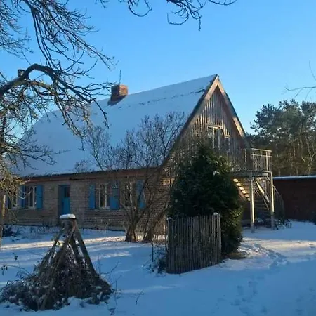 בית נופש Historisches Reetdachhaus Mit Bauwagen Und Grossem Obstgarten